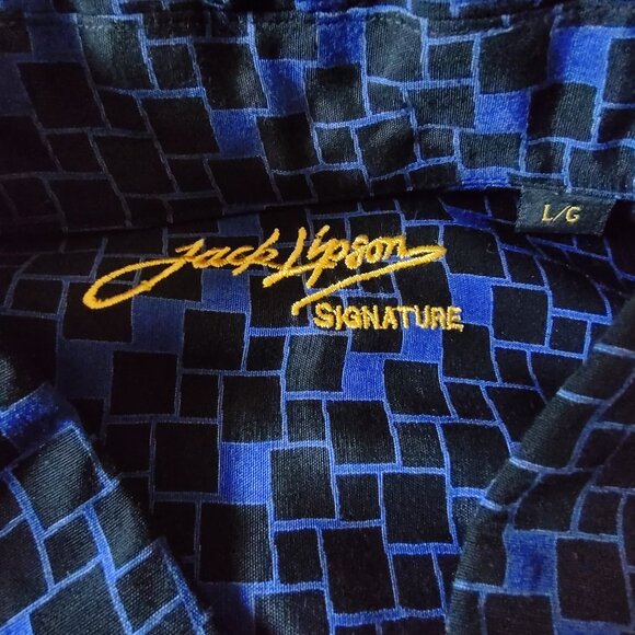 Jack Lipson Signature 100% Viscose Long Sleeve Button Down L - Picture 2 of 6